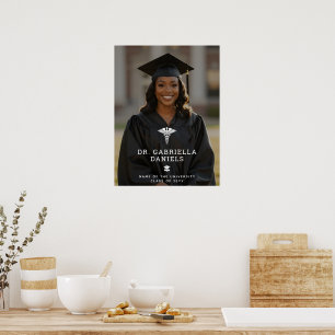 Póster Graduación personalizada de médico de facultad de 