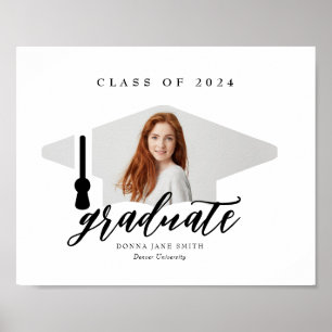 Póster Graduación personalizada Foto de Grad Cap
