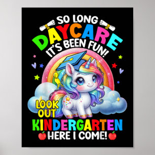 Póster Graduación por cuidado de niños 2025 Unicorn Chica