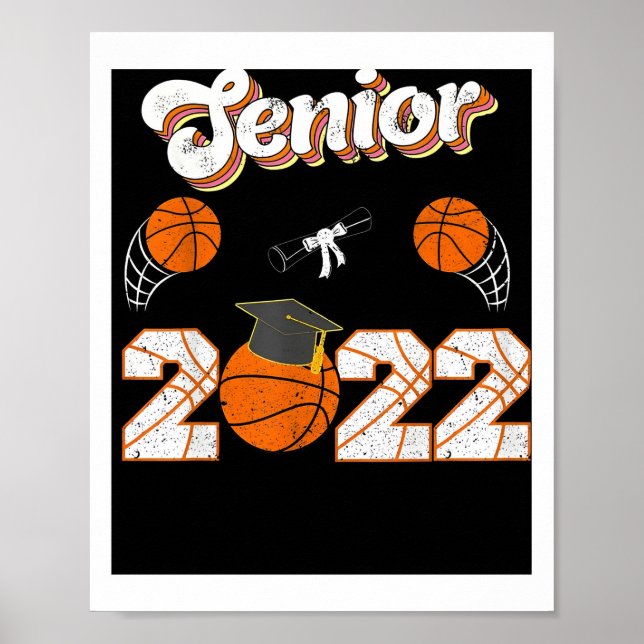 Póster Graduación Poster Senior de Baloncesto (Frente)
