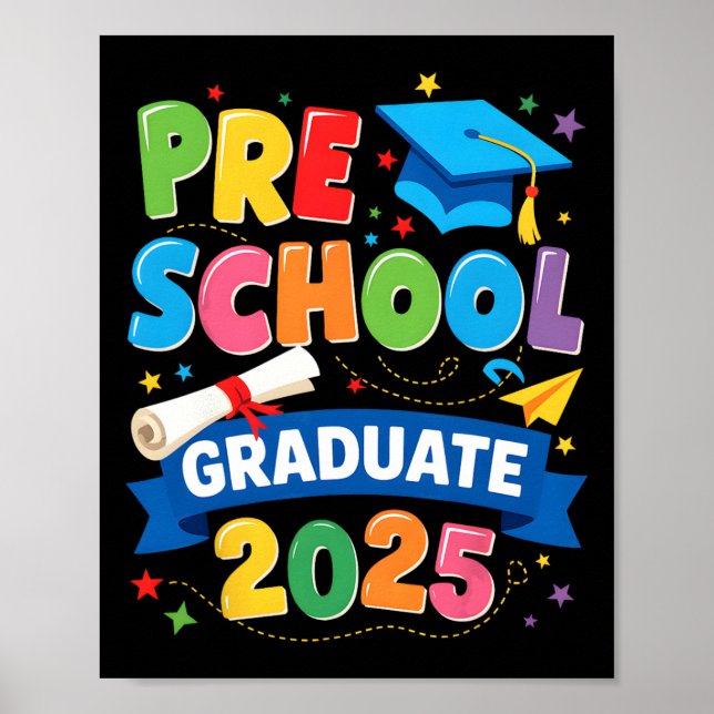 Póster Graduación preescolar 2025 Niños de pregrado (Frente)