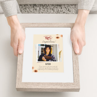 Póster Graduación simple de papel de cosecha marrón