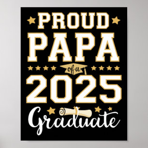 Póster Graduación Superior Orgulloso Papa 2025 Graduado C
