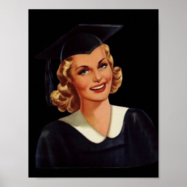 Póster Graduada de Vintage College (Frente)