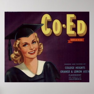 Póster Graduada de Vintage College
