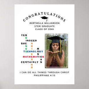 Póster Graduada en STEM SÍ, ELLA PUEDE Felicidades