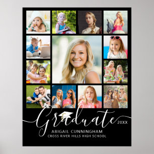 Póster Graduado 13 color Personalizado de guión de Collag