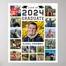 Póster Graduado 17 Clase de Collage de fotos Personalizad