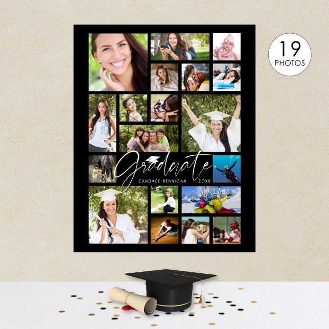 Póster Graduado 19 Colaje de Fotos Guión Negro Fiesta (Subido por el creador)