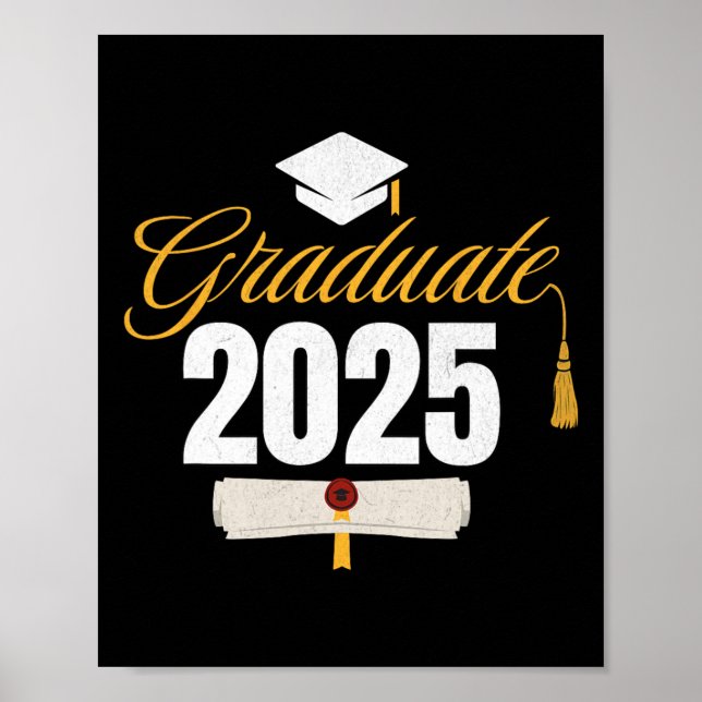Póster Graduado 2025 Para El Cl De 2025 Graduación 1 (Frente)