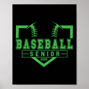 Póster Graduado 2025 Senior De Béisbol Nocturno