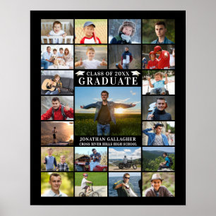 Póster Graduado 23 Collage de fotos tu color personalizad