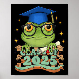 Póster Graduado Cl De Rana De 2025 Niños Mujeres Graduada
