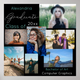 Póster Graduado Clase de Collage de fotos Personalizado 2