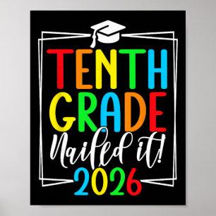 Póster Graduado de 10º grado 2026 Estudiante de segundo a
