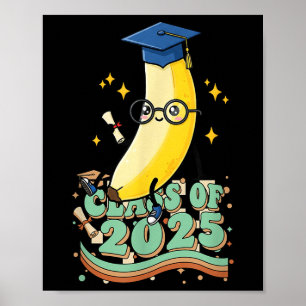 Póster Graduado De Banana Cl De 2025 Niños Hombres Mujere