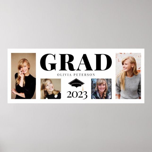 Póster Graduado de collage de fotos de 2023 (Frente)