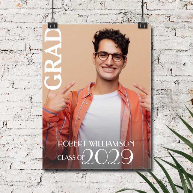 Póster Graduado de fotografía personalizado (Personalized Photo Graduate Poster, INSTANT DOWNLOAD and/or PRINTED)