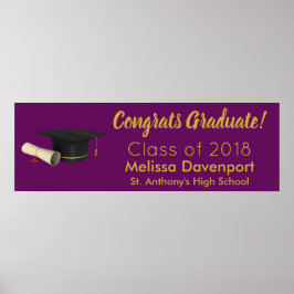 Póster Graduado de Graduación y Diploma