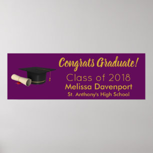 Póster Graduado de Graduación y Diploma