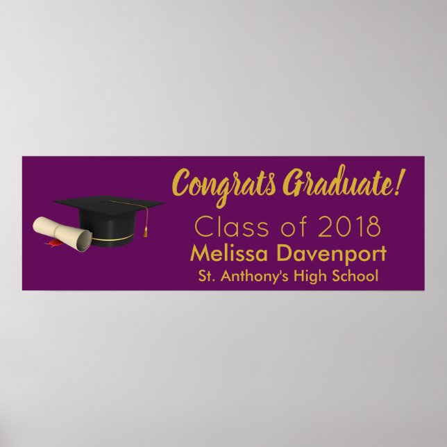 Póster Graduado de Graduación y Diploma (Frente)