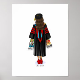 Póster Graduado de PhD Latina con clase Personalizado año