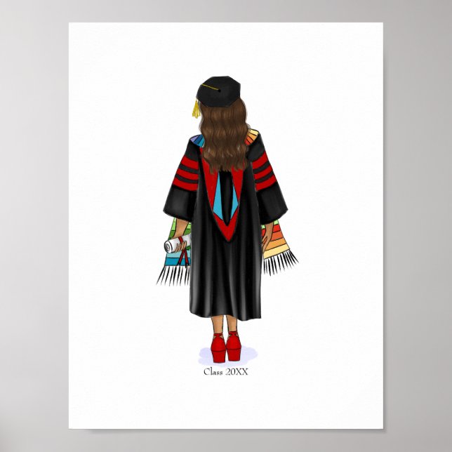 Póster Graduado de PhD Latina con clase Personalizado año (Frente)