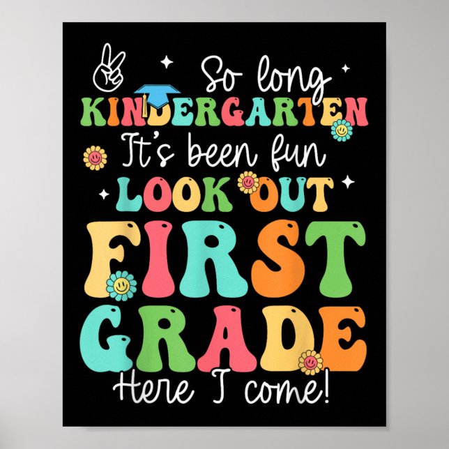 Póster Graduado De Primer Grado De La Escuela De Primera  (Frente)