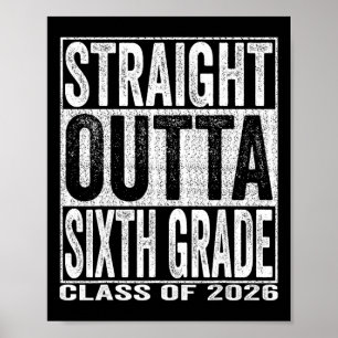 Póster Graduado de sexto grado divertido 2026 6to