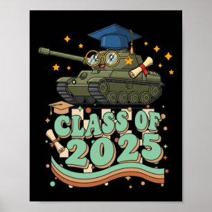 Póster Graduado De Tank Cl De 2025 Niños Mujeres Graduada