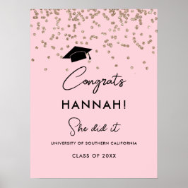 Póster Graduado Fiesta de clase Rubor de 2023 Digital