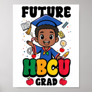 Póster Graduado futuro de Hbcu Grad Boy Black History Col