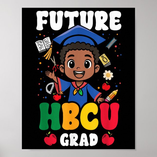 Póster Graduado futuro de Hbcu Grad Boy Black History Col (Frente)