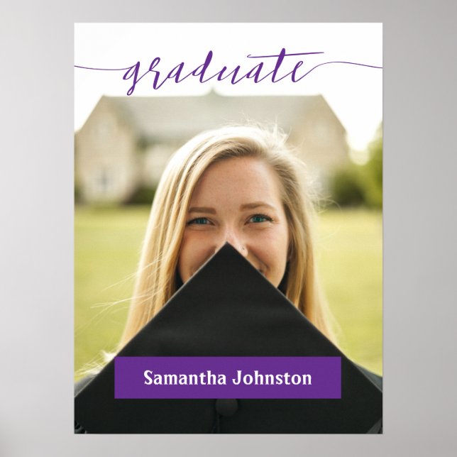 Póster Graduado púrpura guión Poster moderno de fotografí (Frente)
