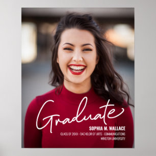 Póster Graduado universitario con Personalizado de año de