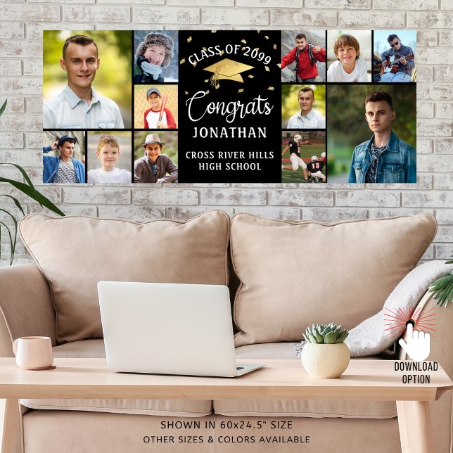 Póster Graduados modernos de 12 Collages de fotos negro (Subido por el creador)