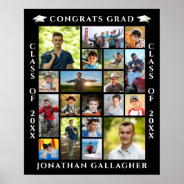 Póster Graduation 19 Photo Collage Congrats Grad