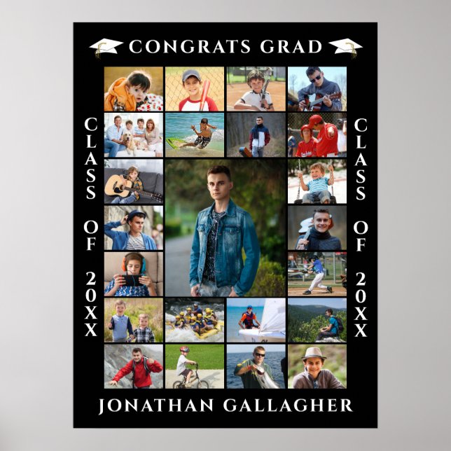 Póster Graduation 23 Photo Collage Congrats Grad (Frente)