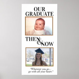 Póster Graduation Frame, Then and Now Graduate Photo