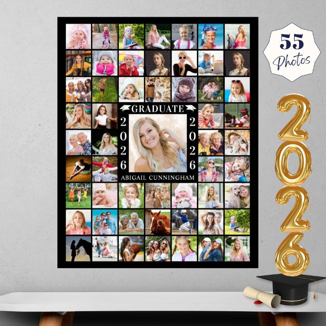 Póster Graduation Party 55 Photo Collage Personalized (Subido por el creador)