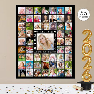 Póster Graduation Party 55 Photo Collage Personalized