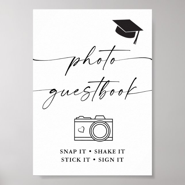 Póster Graduation party photo guestbook snap it, sign it  (Frente)