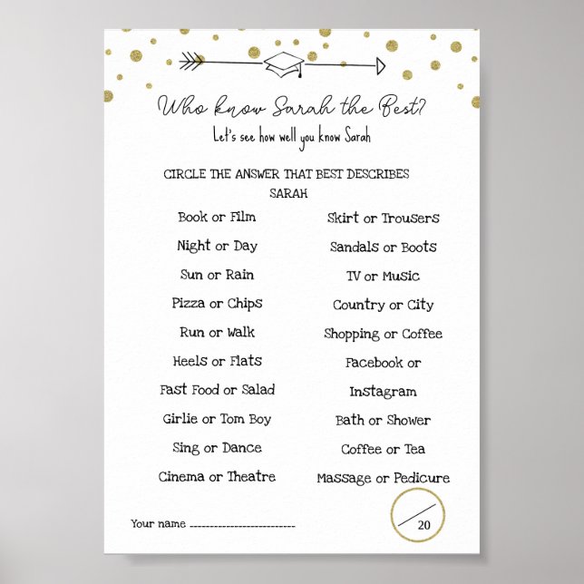 Póster GRADUATion qué tan bien conoces los juegos (Frente)