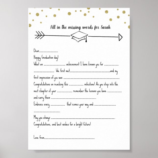 Póster GRADUATion rellena las palabras que faltan (Frente)
