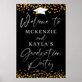 Póster Graduation Welcome 2 Grads Black Orange Script