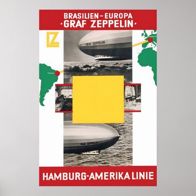 Póster Graf Zeppelin. Brasil a Europa años 30 (Frente)