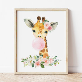 Póster Grafa, Safari, Goma Rosa De Burbuja, Guardería Chi