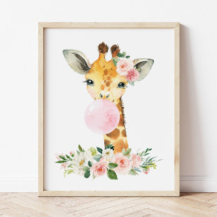 Póster Grafa, Safari, Goma Rosa De Burbuja, Guardería Chi