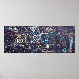 Póster Graffiti amor en pizarra