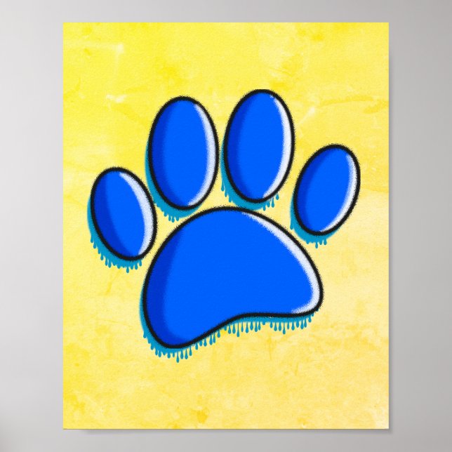 Póster Graffiti Art Dog Paw Print (Frente)